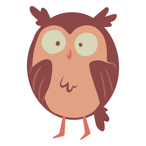 Owl brown eyes wide flat PNG Design