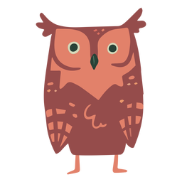 Coruja marrom olhando fixamente Desenho PNG