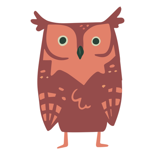Owl brown staring flat PNG Design