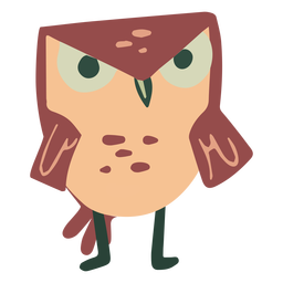 Owl brown staring angry flat PNG Design
