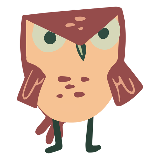 Owl brown staring angry flat
