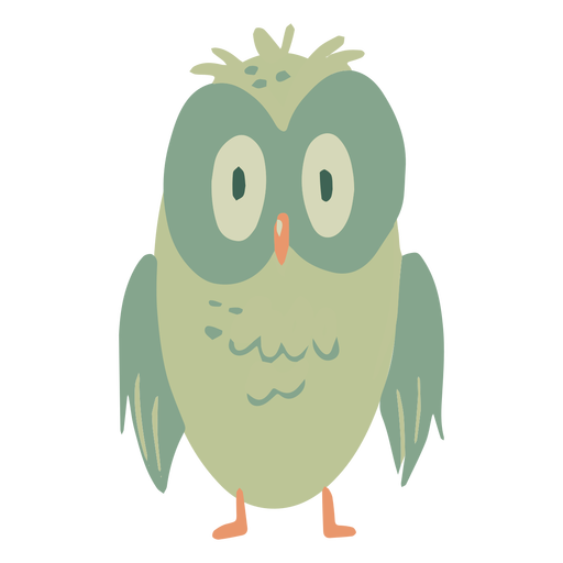 Olhos verdes de coruja bem abertos Desenho PNG