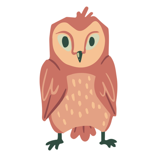 Owl light brown staring flat PNG Design