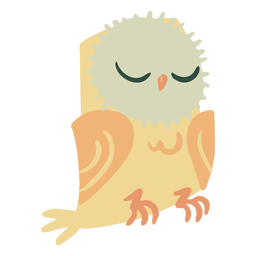 Eulengelbe Augen schlossen sich flach PNG-Design