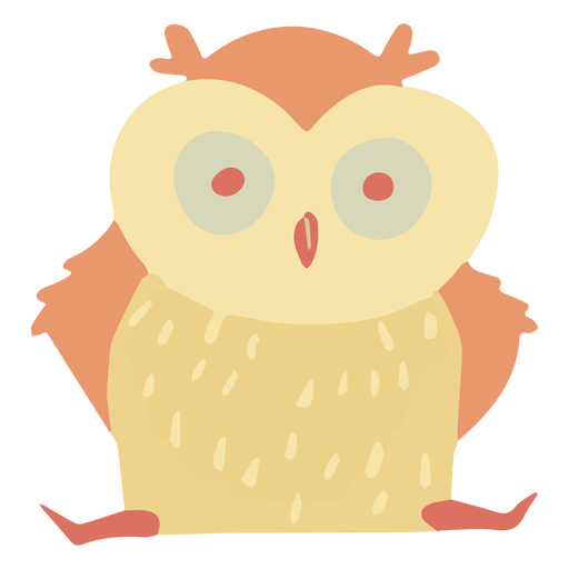 Owl yellow eyes wide flat PNG Design