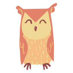Coruja amarela dormindo plana Desenho PNG