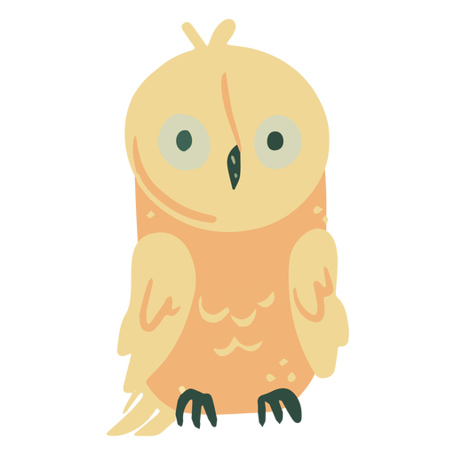 Owl yellow staring flat
