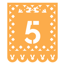 Papel picado five flat PNG Design