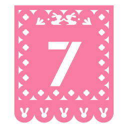 Papel picado seven flat PNG Design