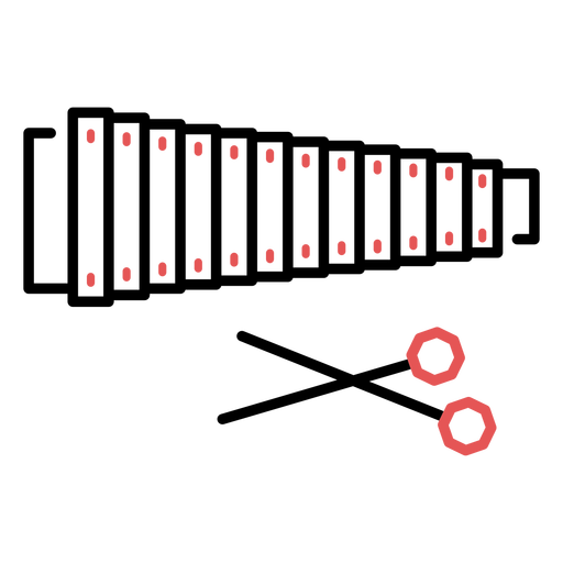 Polygonaler Xylophonschlag PNG-Design