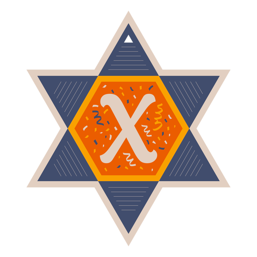 Star of david x banner PNG Design