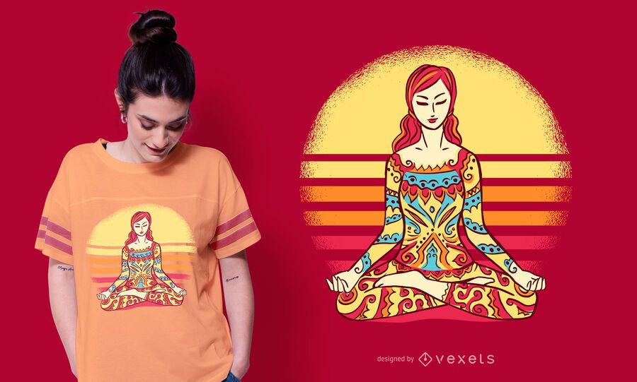 Mandala Woman T-shirt Design Mandala Woman T-shirt Design