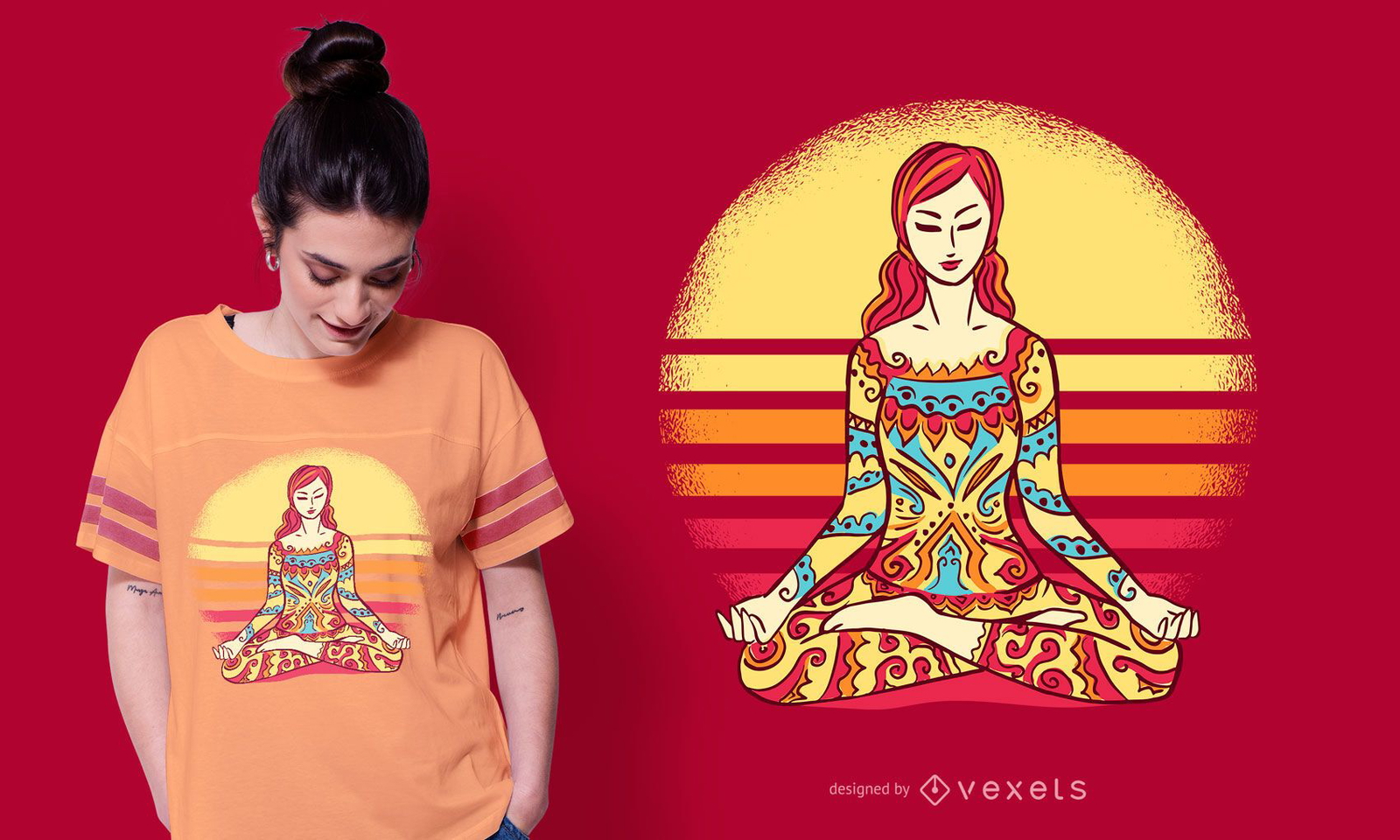 Diseño de camiseta de mujer mandala