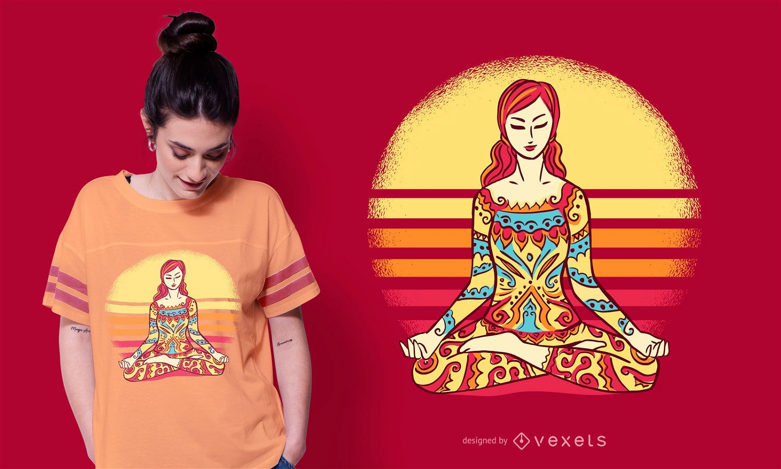Mandala-Frauen-T-Shirt Design