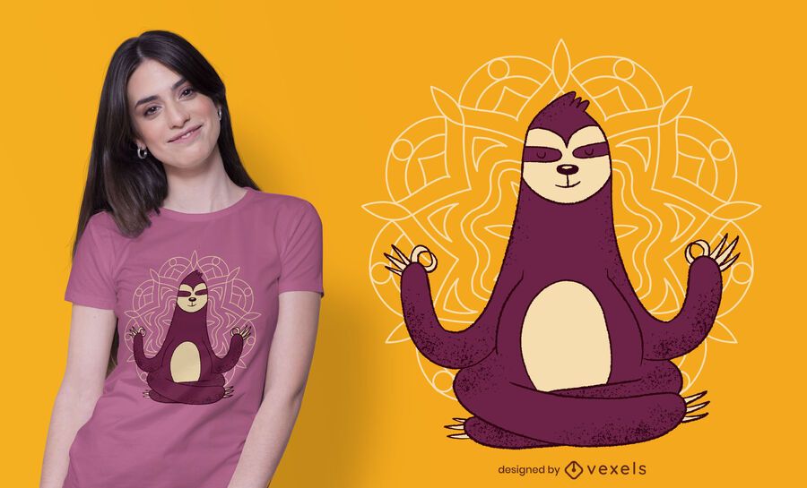 Meditation Sloth T-shirt Design Meditation Sloth T-shirt Design