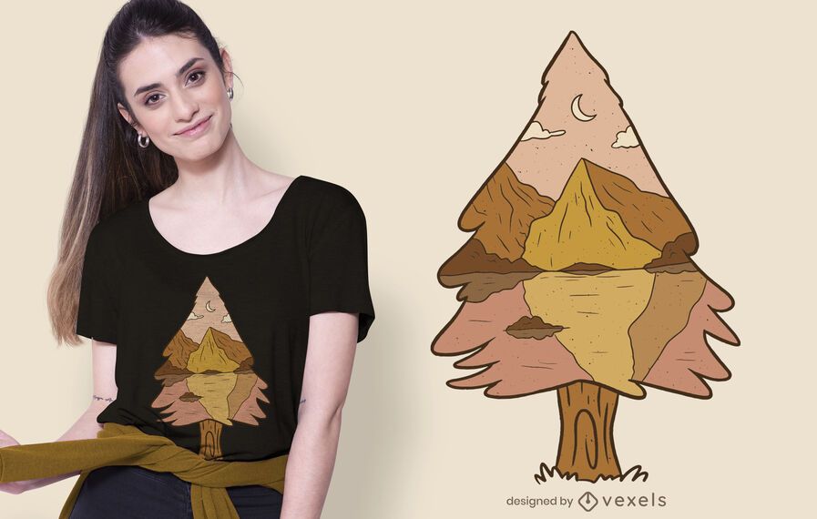 Tree Landscape T-shirt Design Tree Landscape T-shirt Design