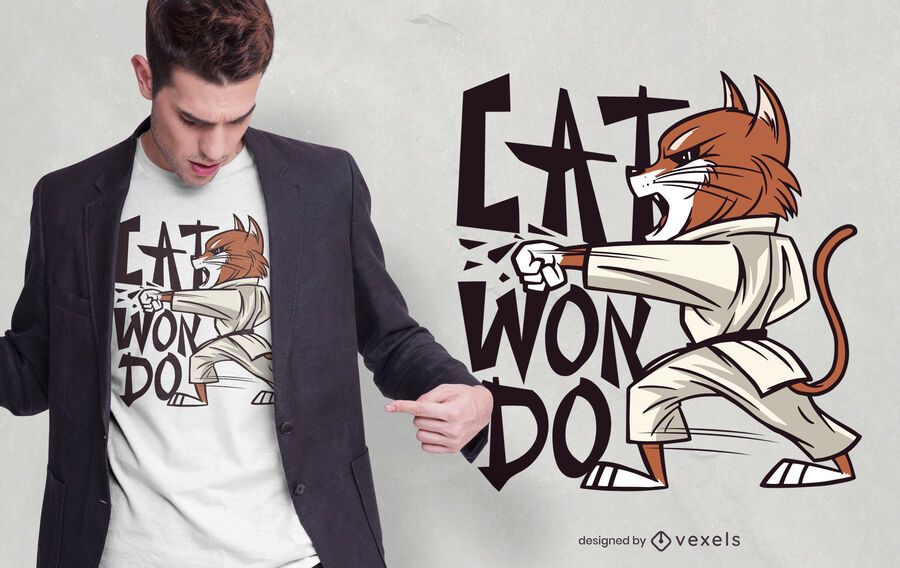 Taekwondo Cat T-Shirt Design Taekwondo Cat T-Shirt Design