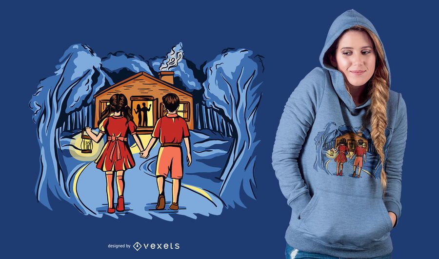 Kids in Forest T-shirt Design Kids in Forest T-shirt Design