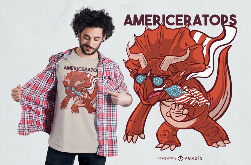 American Triceratops T-shirt Design American Triceratops T-shirt Design