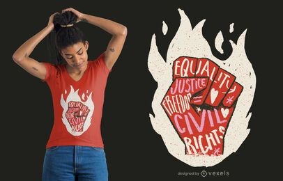 Design de camisetas com citações dos direitos civis