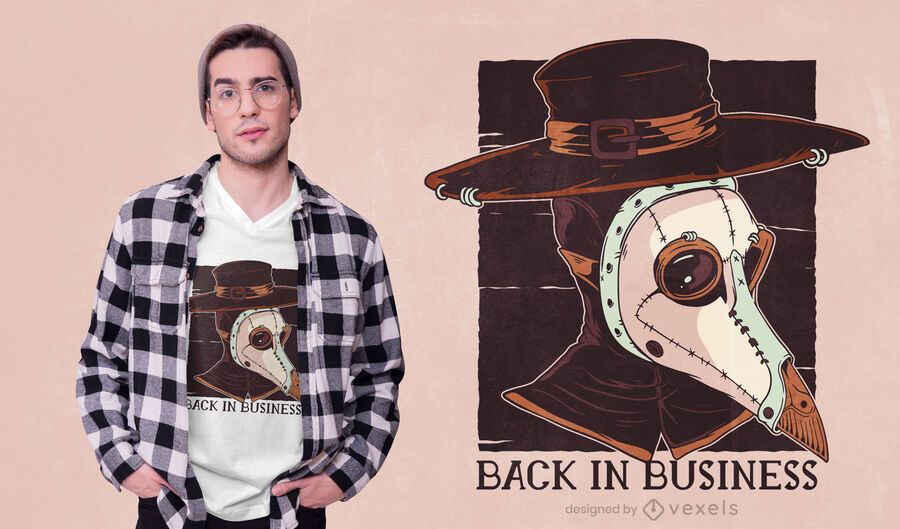 Diseño de camiseta Plague Doctor Text Diseño de camiseta Plague Doctor Text