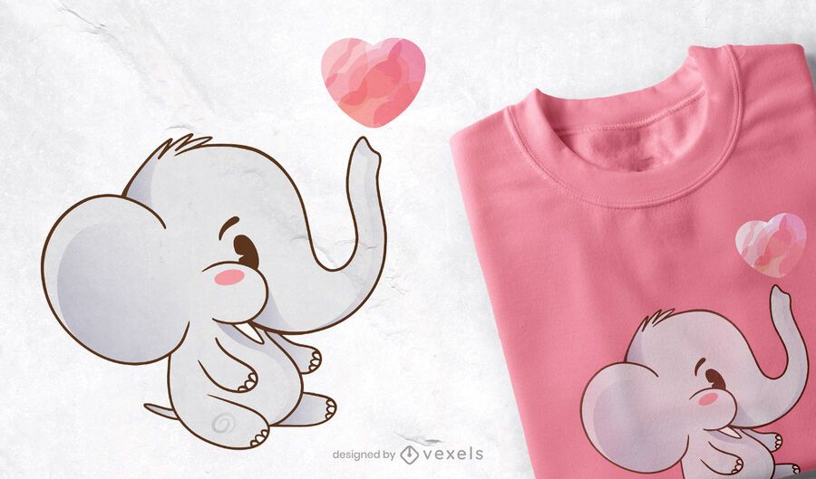 Design bonito do t-shirt do elefante do bebê Design bonito do t-shirt do elefante do bebê