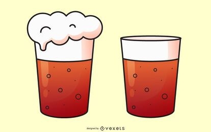 Conjunto de ilustração de copo de cerveja