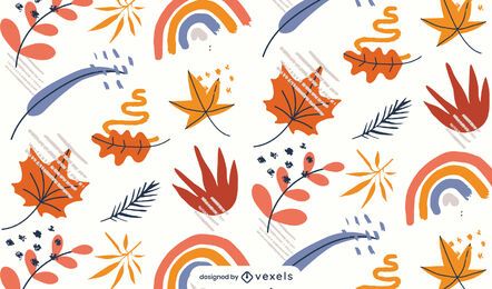 leaves rainbows pattern design leaves rainbows pattern design