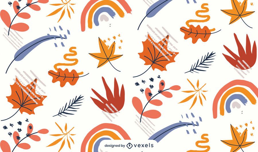 leaves rainbows pattern design leaves rainbows pattern design