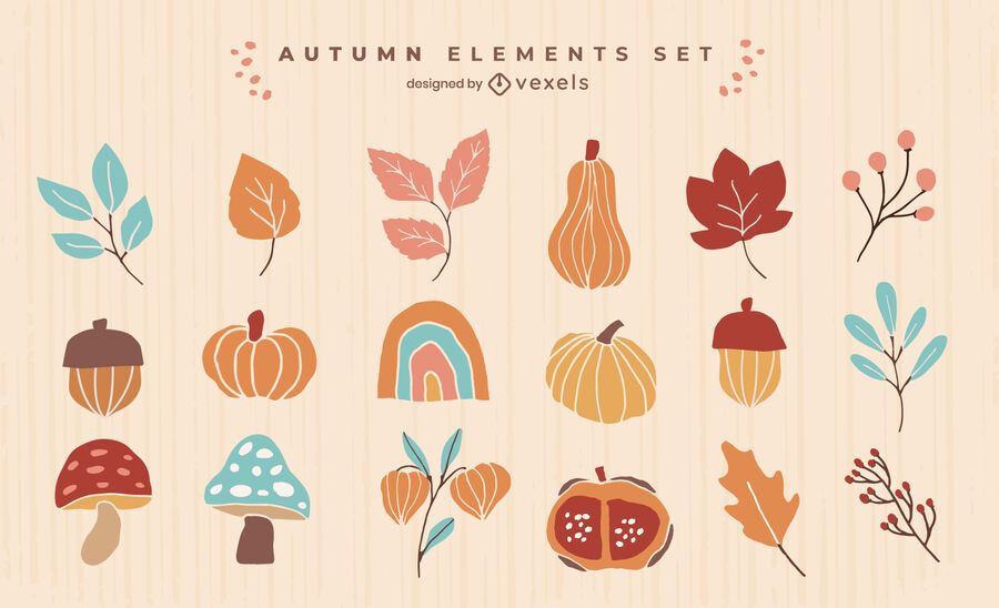 autumn elements collection set autumn elements collection set