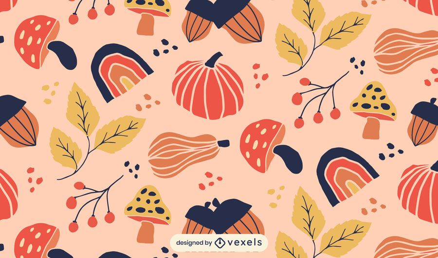 Pumpinks deja diseño de patrón de otoño Pumpinks deja diseño de patrón de otoño