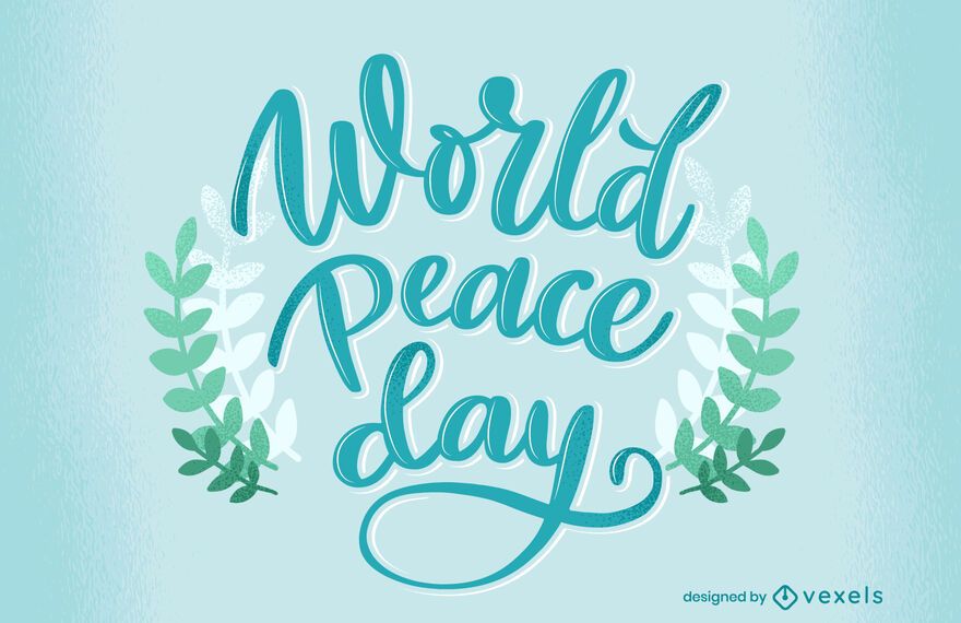 World peace day lettering design World peace day lettering design