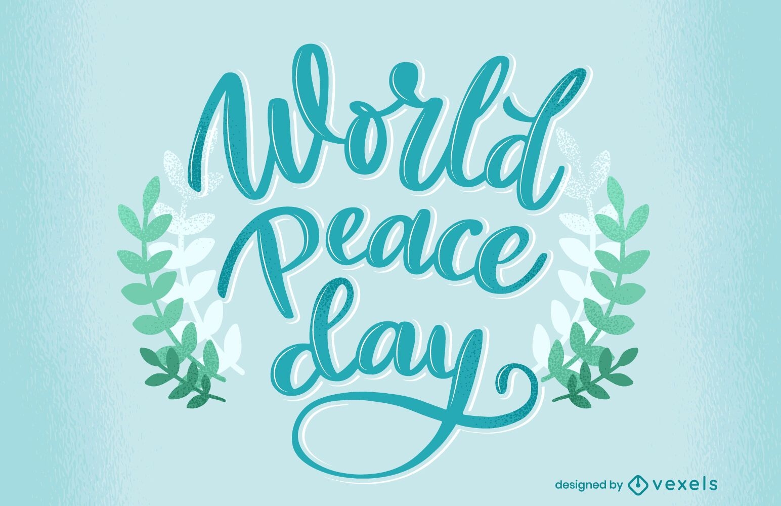 World peace day lettering design