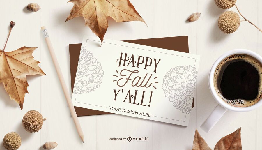 autumn card mockup composition autumn card mockup composition