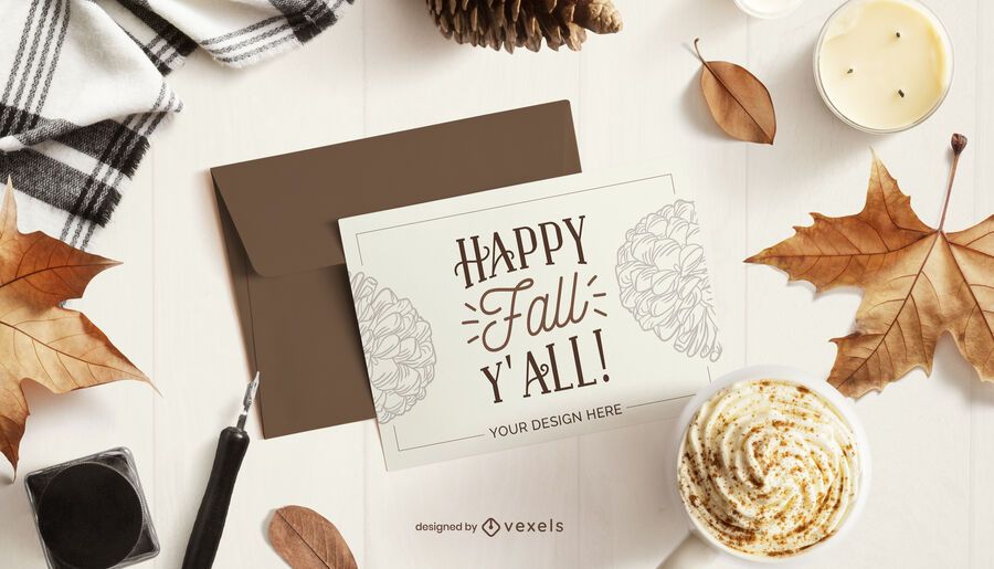 autumn card mockup autumn card mockup