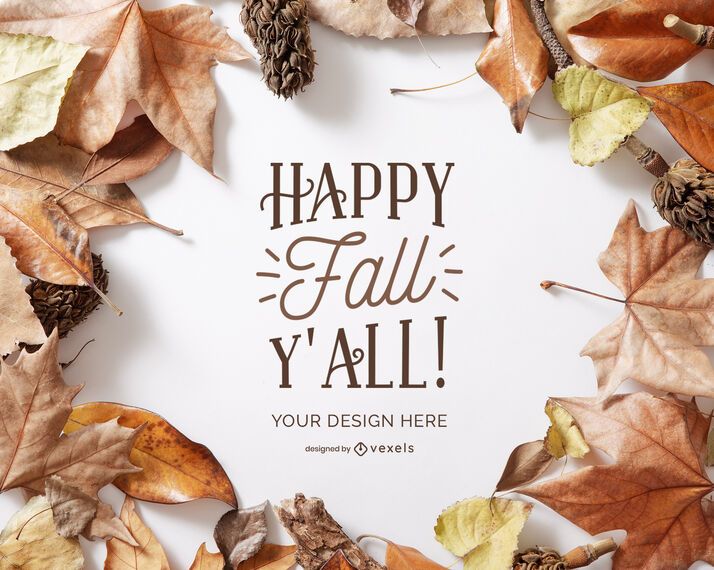 autumn leaves frame mockup autumn leaves frame mockup