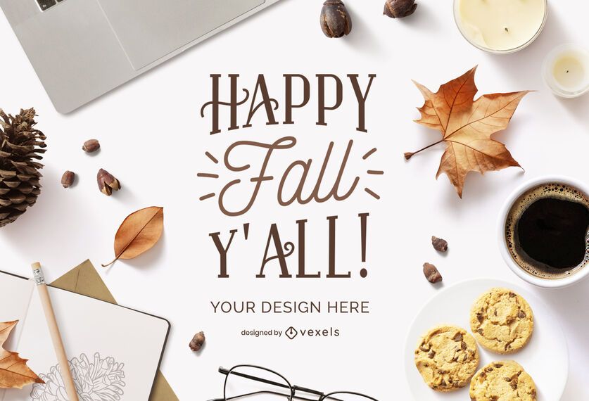 autumn elements mockup composition autumn elements mockup composition