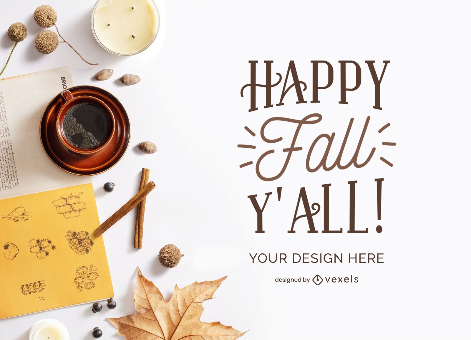 fall elements mockup composition