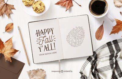 autumn open notebook mockup 