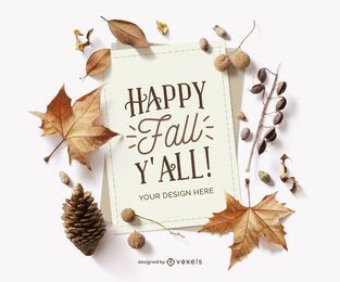 autumn card mockup composition autumn card mockup composition
