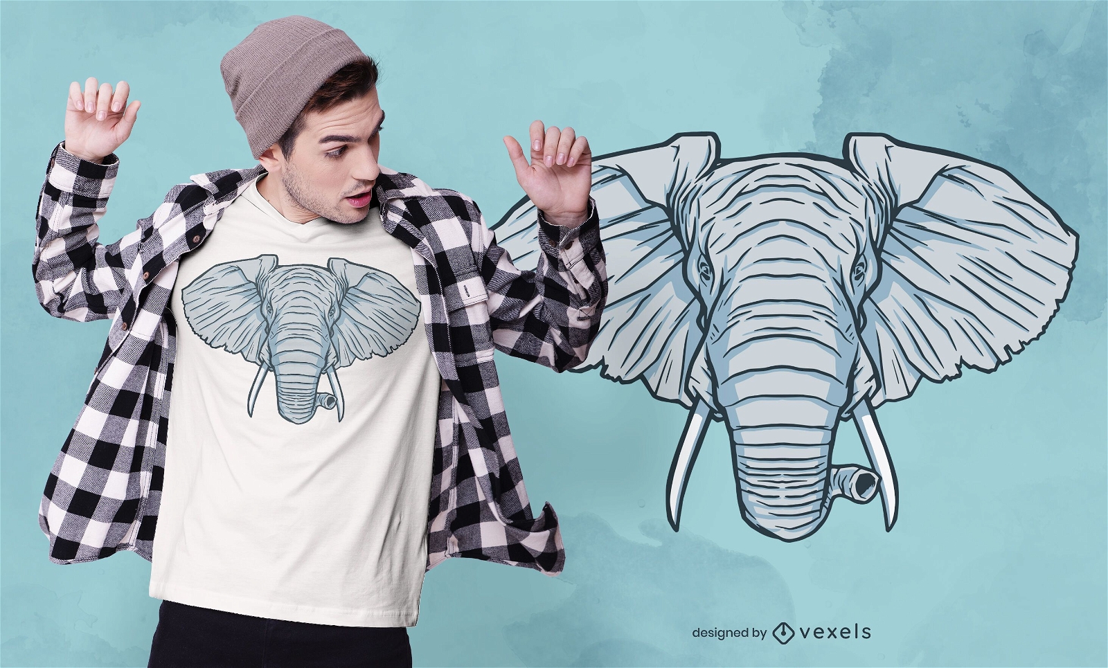 Elefantenkopf T-Shirt Design