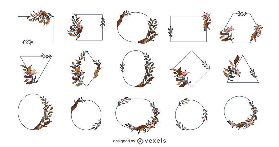 Geometric Flower Frame Pack Geometric Flower Frame Pack