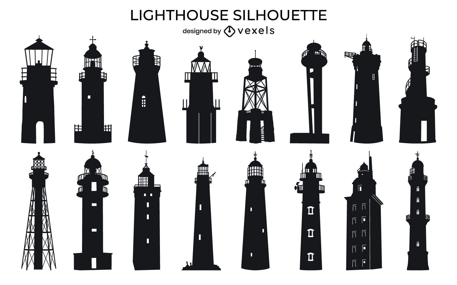 Lighthouse Silhouette Design Pack