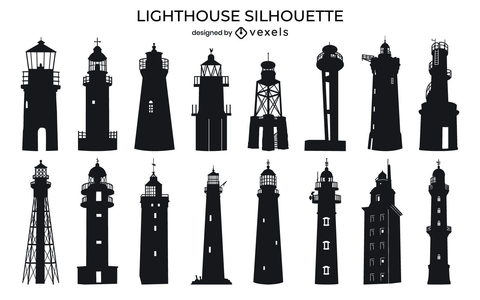 Download Lighthouse Silhouette Design Pack - Vector Download