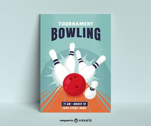 Diseño del cartel del torneo de bolos Diseño del cartel del torneo de bolos