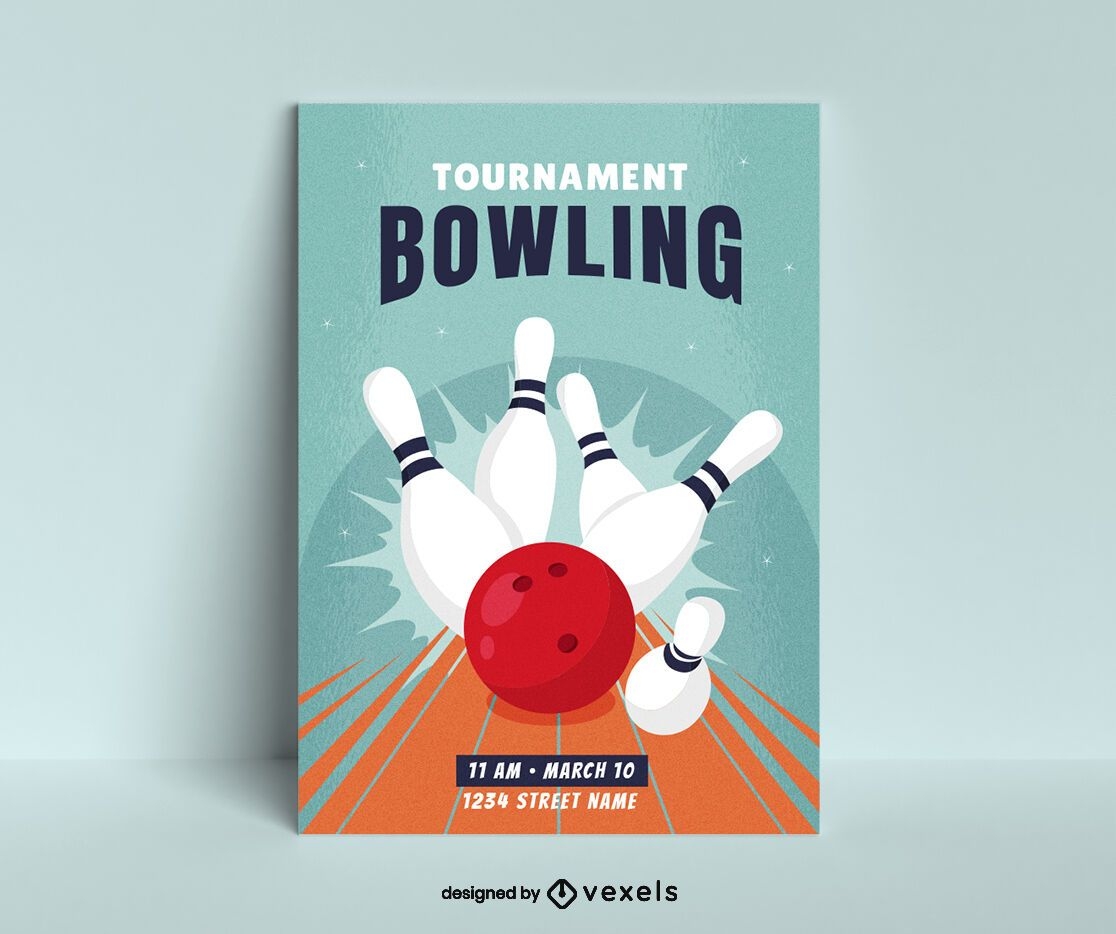 Bowling Turnier Poster Design