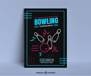Vibrant Bowling Tournament Poster