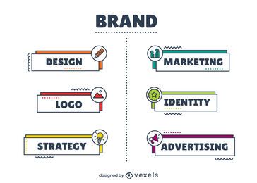 Diseño infográfico de elementos de marca Diseño infográfico de elementos de marca