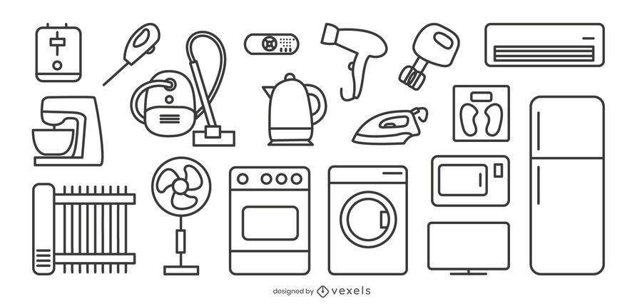 Stroke Line Home Appliance Pack Stroke Line Home Appliance Pack
