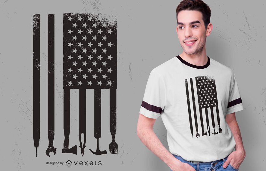 Ferramentas Design de camisetas da bandeira dos EUA Ferramentas Design de camisetas da bandeira dos EUA